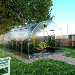 Gewächshaus Tube 12m² aus verzinktem Stahl und 4mm Polycarbonatplatten - Klasika