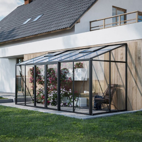 Anlehngewächshaus 7,22m² - H.268cm - aus Aluminium und Sicherheitsglas - BloomCabin