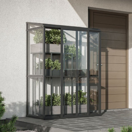 Anlehngewächshaus Mini 1,4m² aus Aluminium und Sicherheitsglas - BloomCabin