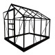 Gewächshaus 5m² aus schwarzem Aluminium und Sicherheitsglas Popular 86 - Halls
