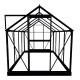 Gewächshaus 5m² aus schwarzem Aluminium und Sicherheitsglas Popular 86 - Halls