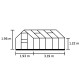 Gewächshaus 6,2m² aus grünem Aluminium und Sicherheitsglas Popular 106 - Halls