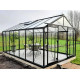 Gewächshaus R307H 15,88m² aus schwarzem Aluminium und Sicherheitsglas BLACKLINE – ACD