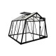 Gewächshaus S104H 9,12 m² aus schwarzem Aluminium und Sicherheitsglas BLACKLINE – ACD