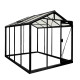 Gewächshaus R204H 6,91 m² aus schwarzem Aluminium und Sicherheitsglas BLACKLINE – ACD