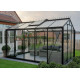 Gewächshaus R205H 8,61m² aus schwarzem Aluminium und Sicherheitsglas BLACKLINE – ACD