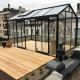 Gewächshaus R205H 8,61m² aus schwarzem Aluminium und Sicherheitsglas BLACKLINE – ACD