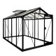 Gewächshaus R205H 8,61m² aus schwarzem Aluminium und Sicherheitsglas BLACKLINE – ACD