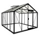 Gewächshaus R305H 11,35m² aus schwarzem Aluminium und Sicherheitsglas BLACKLINE – ACD