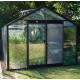 Gewächshaus R305H 11,35m² aus schwarzem Aluminium und Sicherheitsglas BLACKLINE – ACD