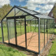 Gewächshaus R306H 13,62m² aus schwarzem Aluminium und Sicherheitsglas BLACKLINE – ACD