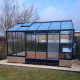 Gewächshaus R306H 13,62m² aus schwarzem Aluminium und Sicherheitsglas BLACKLINE – ACD