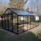 Gewächshaus R307H 15,88m² aus schwarzem Aluminium und Sicherheitsglas BLACKLINE – ACD