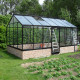 Gewächshaus R307H 15,88m² aus schwarzem Aluminium und Sicherheitsglas BLACKLINE – ACD