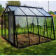 Gewächshaus S104H 9,12 m² aus schwarzem Aluminium und Sicherheitsglas BLACKLINE – ACD
