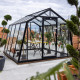 Gewächshaus S104H 9,12 m² aus schwarzem Aluminium und Sicherheitsglas BLACKLINE – ACD