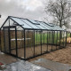 Gewächshaus R308H 18,15m² aus schwarzem Aluminium und Sicherheitsglas BLACKLINE – ACD