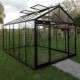 Gewächshaus R306XH 13,62 m² aus schwarzem Aluminium und Sicherheitsglas BLACKLINE – ACD