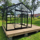 Gewächshaus R306XH 13,62 m² aus schwarzem Aluminium und Sicherheitsglas BLACKLINE – ACD