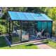 Gewächshaus R306XH 13,62 m² aus schwarzem Aluminium und Sicherheitsglas BLACKLINE – ACD