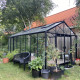 Gewächshaus R308XH 18,15m² aus schwarzem Aluminium und Sicherheitsglas BLACKLINE – ACD