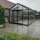 Gewächshaus R308XH 18,15m² aus schwarzem Aluminium und Sicherheitsglas BLACKLINE – ACD