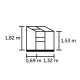 Anlehngewächshaus 0,9m² aus Aluminium und Blankglas Altan 2 - Halls