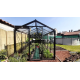 Gewächshaus R205H 8,61m² aus schwarzem Aluminium und Sicherheitsglas BLACKLINE – ACD