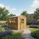 Gewächshaus aus Holz 6m² braun, Wandstärke 28mm - Gardy Shelter