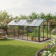 Gewächshaus Sanus UP! L11 Hybrid 11m² anthrazit aus Sicherheitsglas und Polycarbonat - Gampre