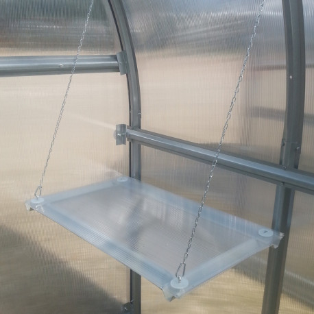 Regal aus 6mm starkem Polycarbonat für die Klasika-Gewächshäuser