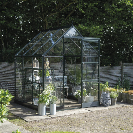 Gewächshaus 3,7m² Grün aus Aluminium und Blankglas Icon 6 - Halls