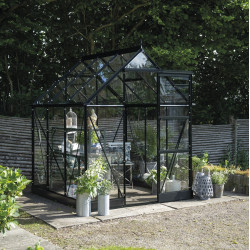 Gewächshaus 3,7m² Schwarz aus Aluminium und Sicherheitsglas Icon 6 - Halls