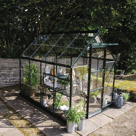 Gewächshaus 4,9m² Grün aus Aluminium und Blankglas Icon 6 - Halls