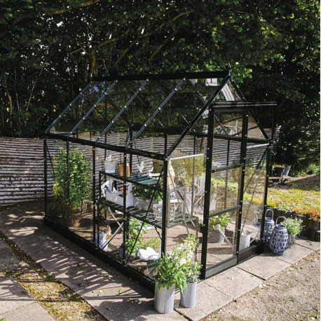 Gewächshaus 4,9m² Schwarz aus Aluminium und Sicherheitsglas Icon 6 - Halls