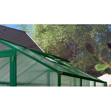 Zusätzliches Dachfenster + autom. Fensterheber für 10mm Gewächshäuser - moosgrün - KGT 