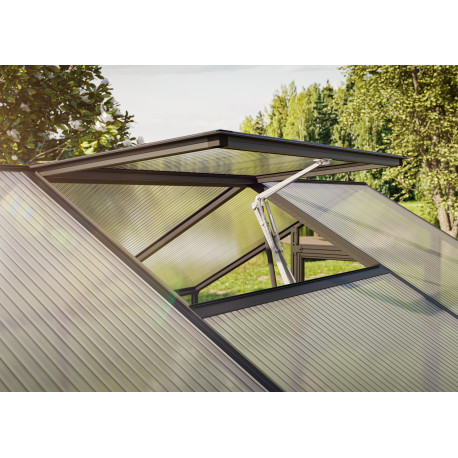 Zusätzliches Dachfenster + autom. Fensterheber für 10mm Gewächshäuser - anthrazit-grau - KGT 