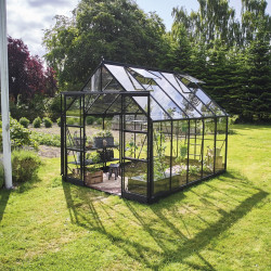 Gewächshaus 8,1m² Schwarz aus Aluminium und Blankglas Icon 8 - Halls