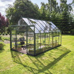 Gewächshaus 11,2m² Grün aus Aluminium und Blankglas Icon 8 – Halls