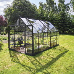 Gewächshaus 11,2m² Schwarz aus Aluminium und Blankglas Icon 8 – Halls