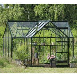 Gewächshaus 8,6m² Grün aus Aluminium und Sicherheitsglas Icon Gardenhouse 6 - Halls