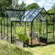 Gewächshaus 8,6m² Schwarz aus Aluminium und Sicherheitsglas Icon Gardenhouse 6 - Halls