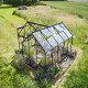 Gewächshaus 8,6m² Schwarz aus Aluminium und Sicherheitsglas Icon Gardenhouse 6 - Halls