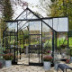 Gewächshaus 13m² Schwarz aus Aluminium und Sicherheitsglas Icon Gardenhouse 8 - Halls
