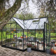 Gewächshaus 13m² Schwarz aus Aluminium und Sicherheitsglas Icon Gardenhouse 8 - Halls