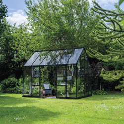 Gewächshaus 9,7m² Schwarz aus Aluminium und Sicherheitsglas Icon Planthouse 8 - Halls