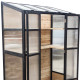 Balkongewächshaus aus Holz und Polycarbonat 3mm mit Regalen und aufklappbarem Dach - Arbour
