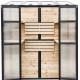Balkongewächshaus aus Holz und Polycarbonat 3mm mit Regalen und aufklappbarem Dach - Arbour