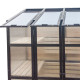 Balkongewächshaus aus Holz und Polycarbonat 3mm mit Regalen und aufklappbarem Dach - Arbour