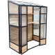 Balkongewächshaus aus Holz und Polycarbonat 3mm mit Regalen und aufklappbarem Dach - Arbour